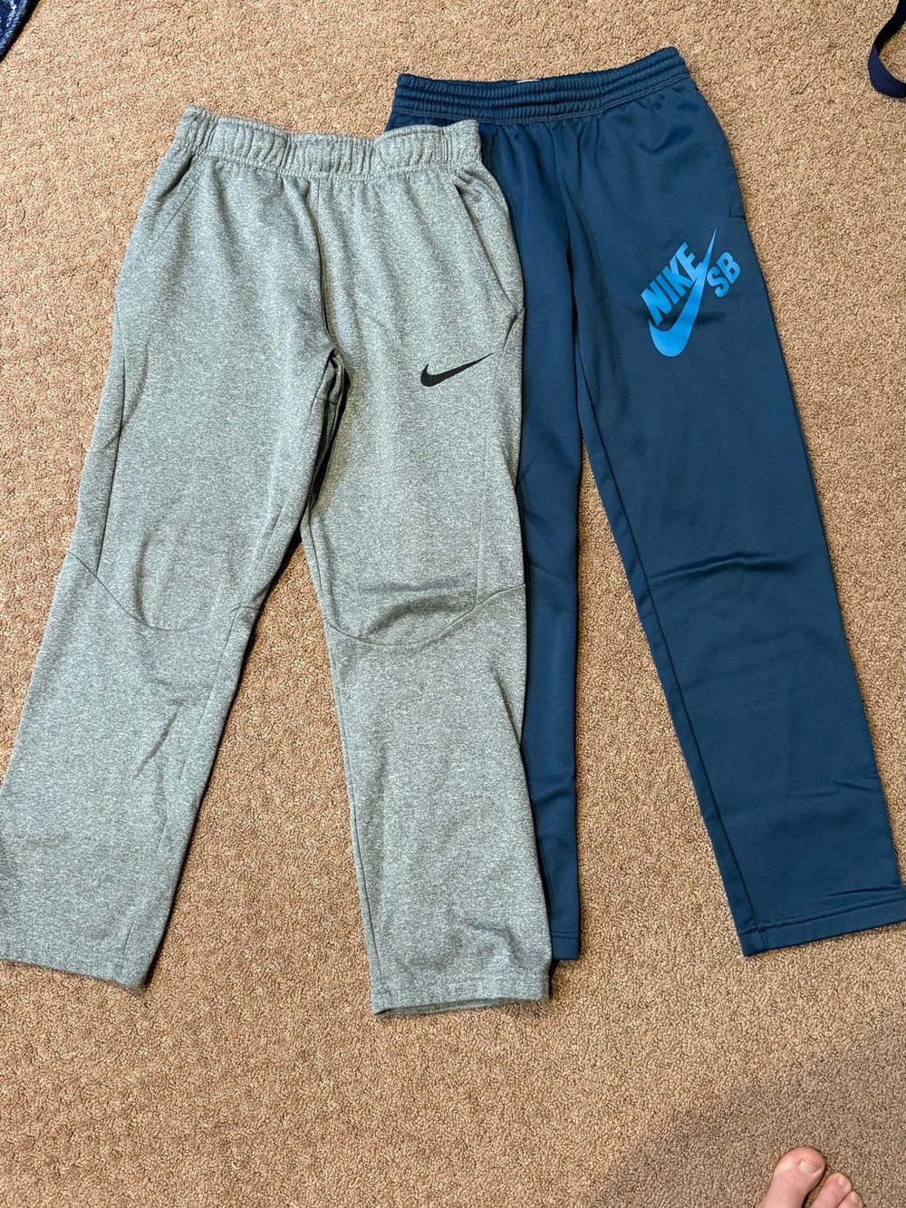 Nike Kids Grey Heather & Navy Joggers - 2-Pack